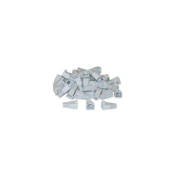 Cable Wholesale RJ45 Strain Relief Boots, Gray, 50PK SR-8P8C-GY - main